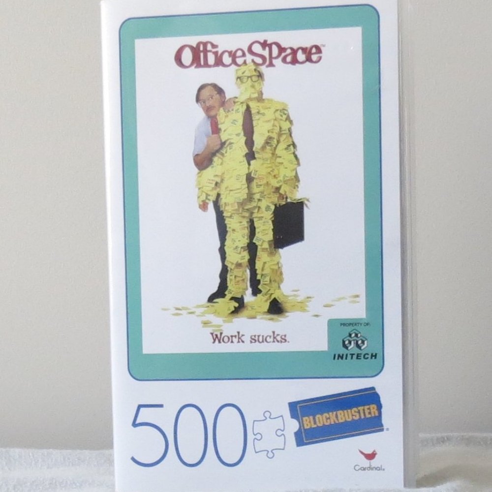 NEW Office Space WORK SUCKS Blockbuster 500 Piece Jigsaw Puzzle VHS Plastic Case